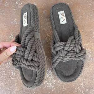 Free People NEW MIA brown Miko Rope Slide Sandals sz 8 / originally $80 thumbnail 2