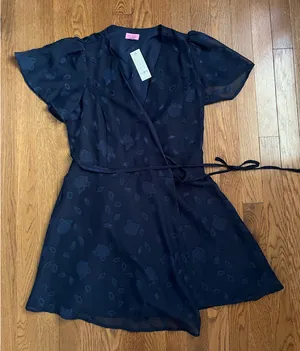Navy Francesca's Wrap Dress thumbnail 1