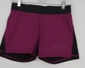 Victoria Sport Womens Purple Black Colorblock Athletic Gym Shorts‎ Size M thumbnail 1