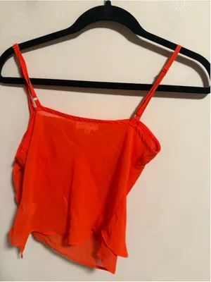 Superdown Revolve Abbey Ruched Cami Top Semi Sheer Poppy- Size XS thumbnail 9