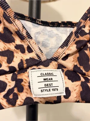 SHEIN Tan and Black Leopard Print One-Piece thumbnail 3