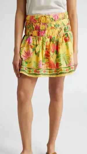 Farm Rio Delicate Fruit Garden A-Line Skirt M thumbnail 1