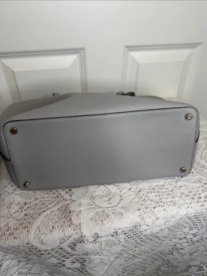 Kate Spade Light gray Saffiano Leather Tote shoulder bag purse thumbnail 6
