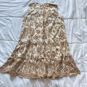 Salty Lemon Womens Small Tiered Midi‎ Dress Brown Summer Beachy Coastal Nautical Cottagecore thumbnail 6