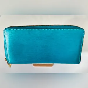 Lauren Ralph Lauren Tate Zip Around Leather Wallet Pick A Color Turquoise thumbnail 2