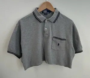 Grey Polo Ralph Lauren Y2K Cropped Polo thumbnail 1