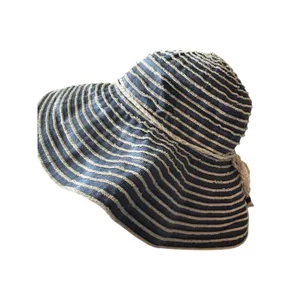 Blue cotton sun hat Beachy pool travel foldable comfortable summer thumbnail 2