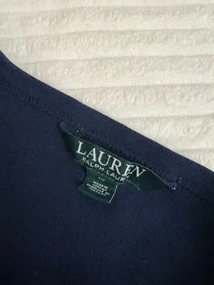 Lauren Ralph Lauren Dark Navy Blue Long Sleeve Crew Neck Knit Top with RL Monogr thumbnail 9