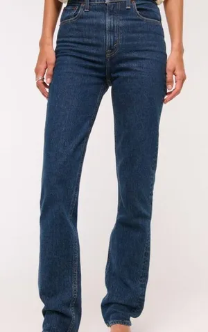 Abercrombie & Fitch Blue Straight Leg Jeans thumbnail 1