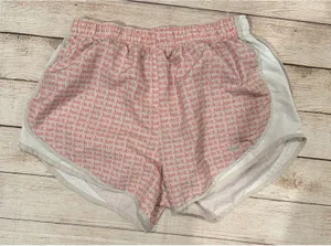 Nike Running Shorts Women's Large Pink White Just Do It Print Brief Lined thumbnail 1