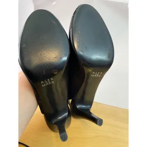 Alex Marie Pump Heels 10M Black Suede Slingback Button Detail Country Club thumbnail 9