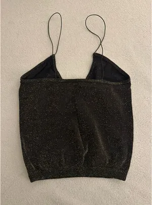 Free People Intimately Tank XS/S Black Sparkle thumbnail 2