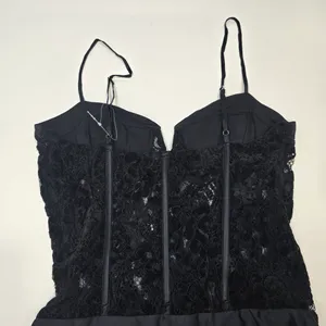 CAMI NYC Anne Corded Lace Bodysuit in Black thumbnail 9