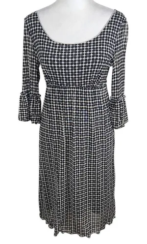 Max Studio Black Print Mesh Empire Waist Dress Size Small Graphic Print Dress thumbnail 1