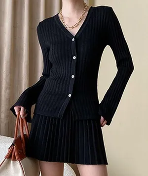 Commense Leisure Long Sleeve Two Piece Skirt Set size M thumbnail 1
