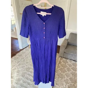 Vintage Button Front Maxi Dress‎ Purple Plaza South L Romantic Wedding Elegant thumbnail 2