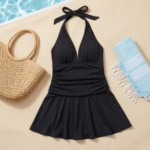 Shade & Shore Elegant Black Halter One-Piece Swimsuit thumbnail 6