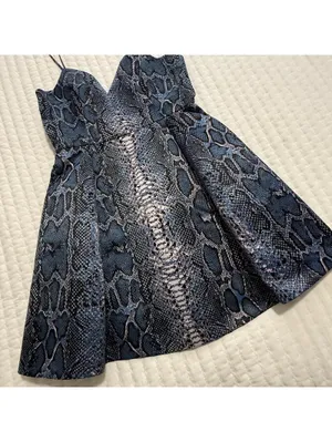 Lovers + Friends Blue Snakeskin Print Mini Cocktail Dress Strapless Sz S Small thumbnail 9