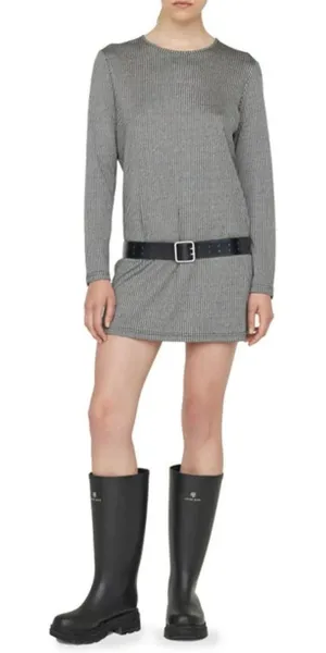 ANINE BING Moss Stripe Knit Mini‎ Dress NWT Sz Medium thumbnail 1