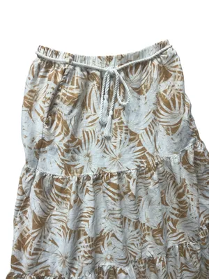 C&C California Cream and Golden Yellow Tropical Tiered Maxi Skirt thumbnail 3