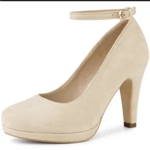 Micro suede cream Mary Jane pumps Tan Size 9.5 thumbnail 1