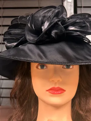 Vintage Classic Black Women's Dress Hat with Decorative Bow Accent GIOVANNIO thumbnail 2