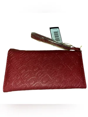 bebe Red Quilted Wristlet trifold wallet with Strap thumbnail 3