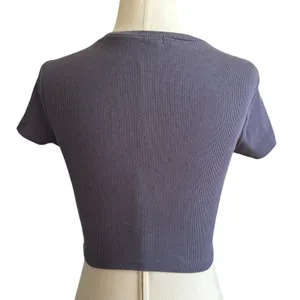 Garage Gray Ribbed Crop Top Women's Size Small | 6-33 thumbnail 2