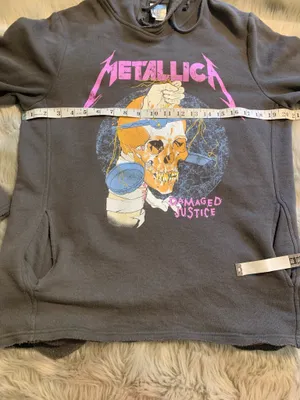 Divided by H&M Metallica Damaged Justice Graphic Hoodie Women's Size Large thumbnail 6