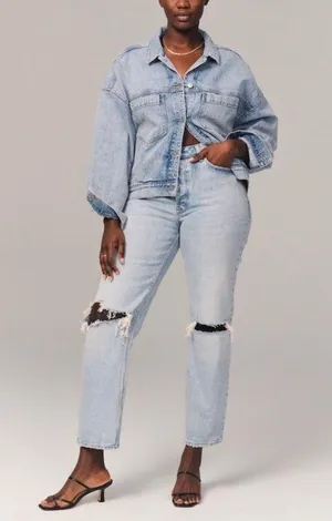 Abercrombie Curve Love High-Rise Dad Jeans thumbnail 1