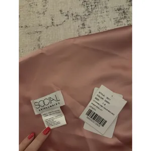Dessy Social Asymmetrical One Shoulder Cowl Maxi Slip Dress Desert Rose Large thumbnail 5