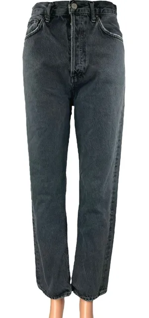 Agolde Women's Black High Waisted Relaxed Fit Straight Leg Denim Jeans Size S thumbnail 1