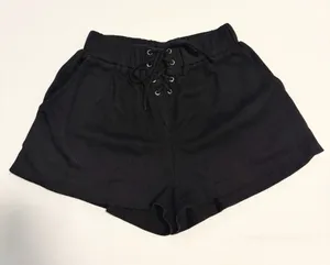 Princess Polly Black Waffle Shorts thumbnail 1