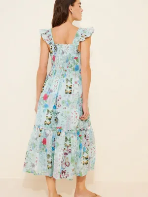 Anthropologie The Peregrine Square-Neck Midi Dress Butterfly Print Size M NWT thumbnail 2