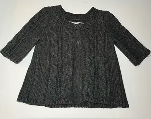 Vintage Charcoal AE Short Sleeve Babydoll Cardigan‎ 2 Button Twilight Core Sz S thumbnail 1