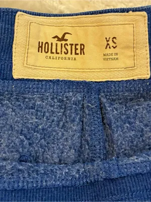 Women’s Hollister Co. Blue Sweatpants with Yellow Logo Size X-Small thumbnail 4