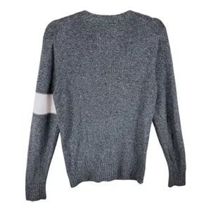 American Eagle Gray V-Neck Button Up Letterman‎ Sweater Wool Cotton Size XS thumbnail 2
