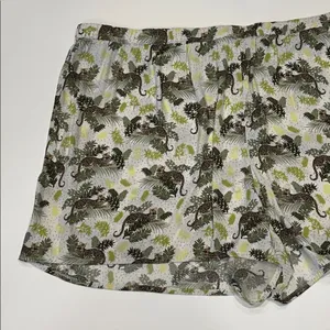 Lands End Matte Satin Pajama Set 2pc White Leopard 3X Long Sleeve Top Shorts thumbnail 15