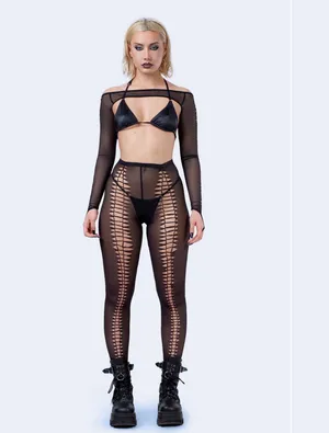 Knot black leggings Size M thumbnail 3
