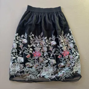 Magic Sheer Floral Embroidered Midi Skirt thumbnail 1