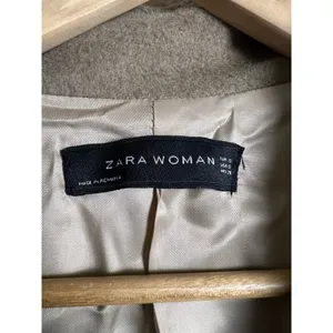 Zara Taupe Brown Single Breasted Wool Blend Over Coat Size Small thumbnail 9