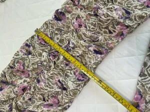H&M Floral Ruched Midi Dress Bodycon Long Sleeve V Neck Boho Romantic Size XS thumbnail 11