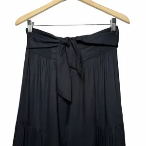 Patrons of Peace Womens S Black Wide Leg Palazzo Pants Tie Waist Boho Rayon thumbnail 5