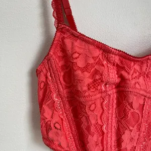 Urban Outfitters Out From Under Lace Corset Coral Bustier‎ Top Size S thumbnail 8