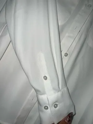 White Blouse long sleeve Size L thumbnail 3