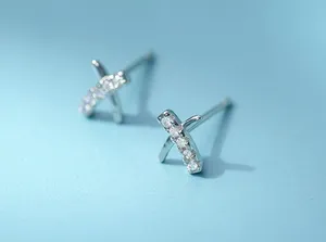 Exquisite Simple Tiny Stud Earrings for Women Silver thumbnail 2