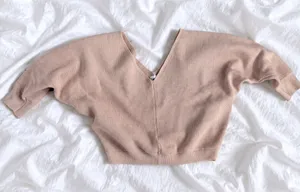 Princess Polly Beige Ribbed Sweater – Size S/M thumbnail 1