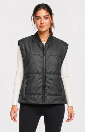 Zara Black Quilted Puffer Vest Full Zip Women’s Small thumbnail 1
