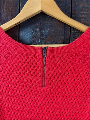 American Eagle Red Open Knit Sweater XS thumbnail 6