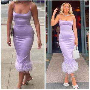 House of CB Helena Orchid Satin Midi Dress XS thumbnail 6